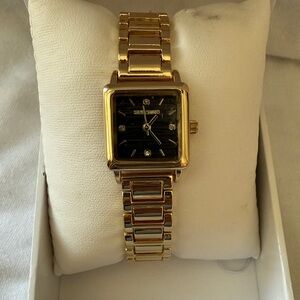 Steve Madden Gold and Black Square Women's Watch
